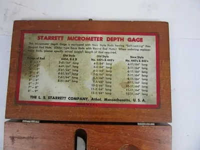 Starret depth gage micrometer