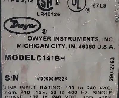Dwyer D141BH Temperature Controller Loc2D12