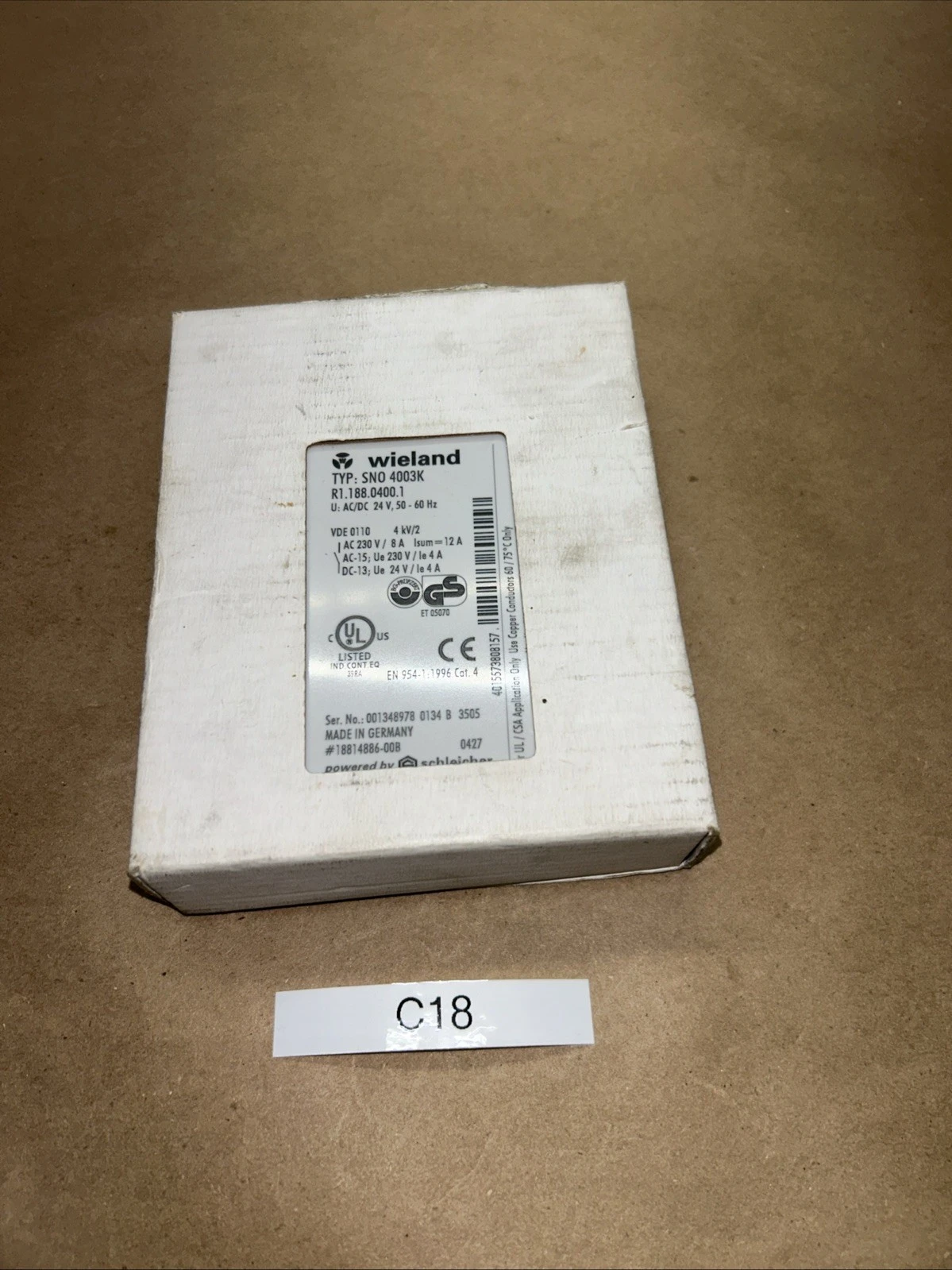 NEW Wieland Electric SNO 4003K