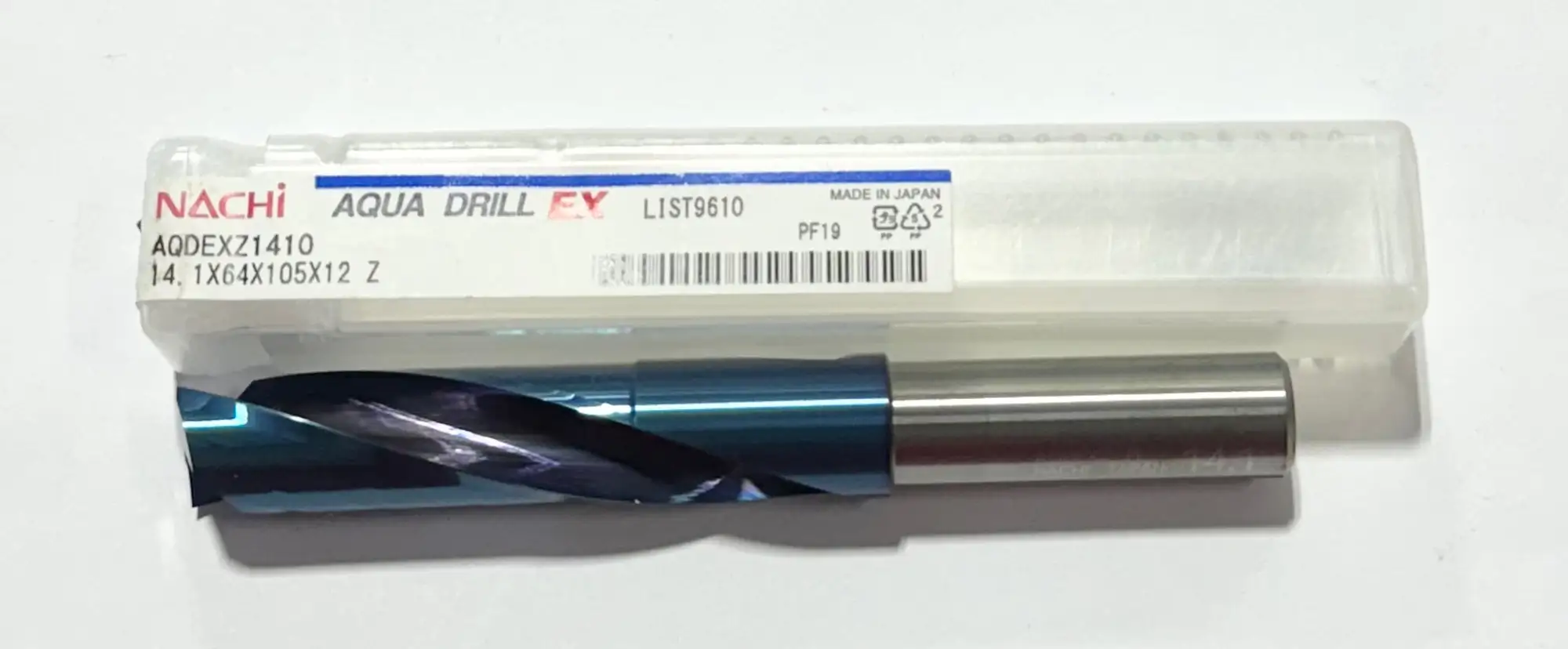 NACHI 14.1mm Solid Carbide Flat Bottom High Performance Drill AQUA EX Coating