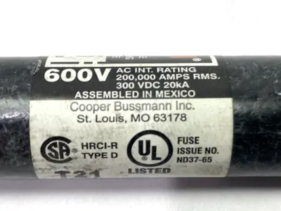 USED FUSETRON TIME-DELAY CURRENT LIMITING FUSE CLASS RK5 600V 15A SHELFWARE