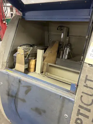 6" HIGH X 14" WIDE DIMTER  OPTICUT MODEL #S75 CROSS-CUT AUTOMATIC WOOD SAW, NEW 2003: STOCK #22923