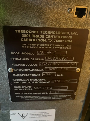 Used TURBOCHEF ENCORE2 Ovens Florida US | BAM Discount Restaurant Equipment #1507774