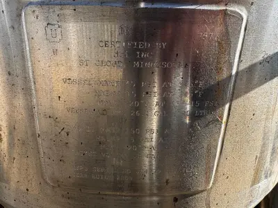 Tank, 26 Gallon (100 Liter), DCI, Stainless Steel, Fermenter, #5991467