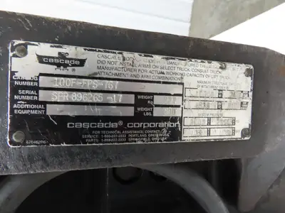 Cascade Forklift Class 3 SideShift Fork Positioner Attachment 20"x 41" W 10000lb
