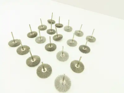 1-1/2" Crimp Wire Stainless Fine Brush Wheel 1/8" Shank Drill  Lot of 20