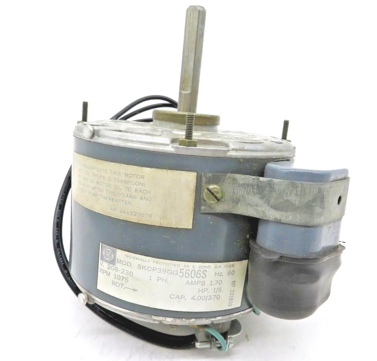 USED GENERAL ELECTRIC 5KCP39GG 5606S BLOWER MOTOR 1075RPM 60HZ 1.70AMPS 1/5HP