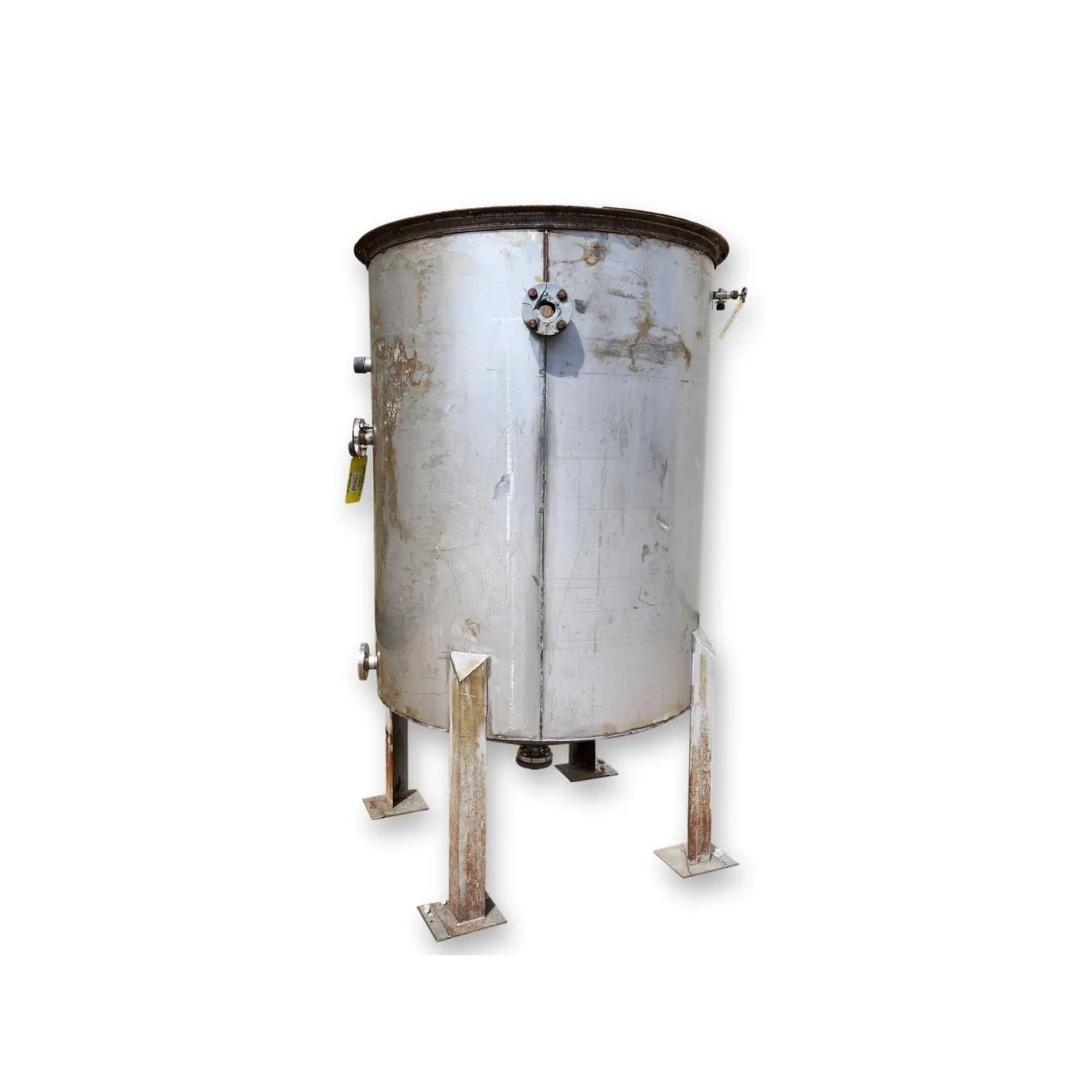 Used 585 Gallon Stainless Steel Tank, Open Top with Pipe Coils