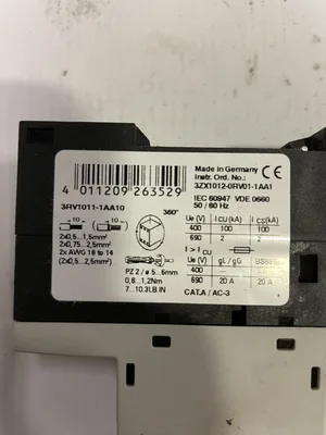SIEMENS 3RV1011-1AA10 MCB Motor Protection Circuit Breaker 1.1-1.6A 690V -NIB