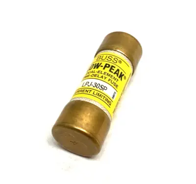 USED COOPER BUSSMANN LOW-PEAK TIME-DELAY FUSE 30A CLASS J DUAL-ELEMENT