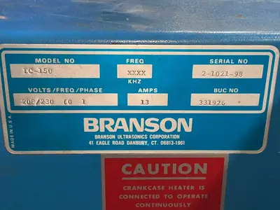 Used BRANSON EC150 Parts Washers Ohio US | HGR 24 #1567085