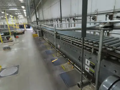 Automotion 30"x 24' V-Belt End Drive Skew Bed Roller Conveyor 3/4Hp 460V 170FPM