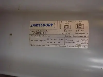 12" Jamesbury VPVL550 / VPVL550 DA B C Valve Actuator  Stainless New Stock S-655
