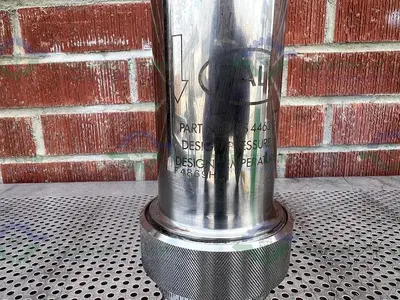 USED PALL MSS 4463 G08 H4 STAINLESS STEEL FILTER HOUSING W/ FILTER, 4" FLANGE FITTING