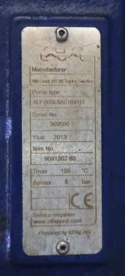 Alfa-Laval P-626 lube oil purifier, 316SS.