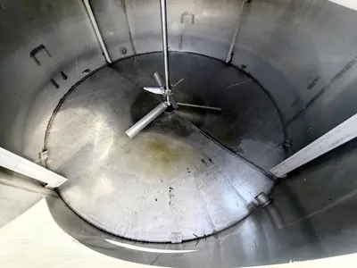 1,250 Gallon 304 Stainless Steel Agitated Mix Tank – Dual Turbine, Baffled, Vert