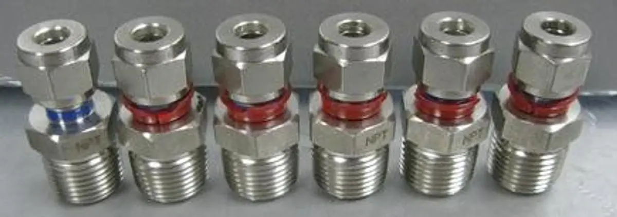 QTY. 6. SUPERLOK NPT 3/8" X SHE &frac14;" 316. TUB...