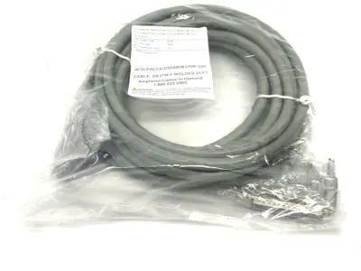 NEW AMPHENOL D-SUB CABLE ASSEMBLY DB37, GRAY, 25' LENGTH