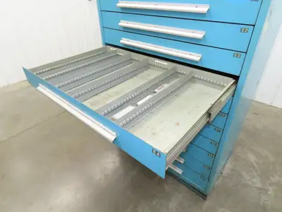 Nu-Era Modular Tool Storage Cabinet 11 Drawer 45x28x61" Stanley Vidmar Blue