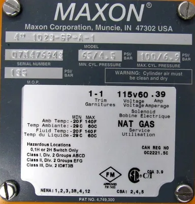 NEW MAXON 1023-GP-A-1 CONTROL VALVE 4" 1023GPA1