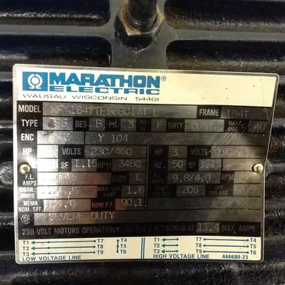 USED MARATHON ELECTRIC WF 184TTFS8801AT L