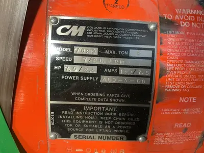 Used COLUMBUS MCKINNON 7020 Material Handling (misc) Ohio US | HGR 24 #1498622