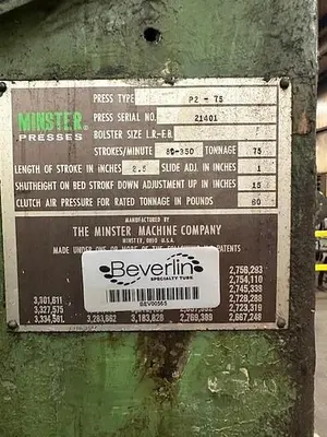 USED 1973 MINSTER P2-75