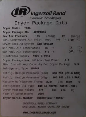 USED INGERSOLL RAND TS3A