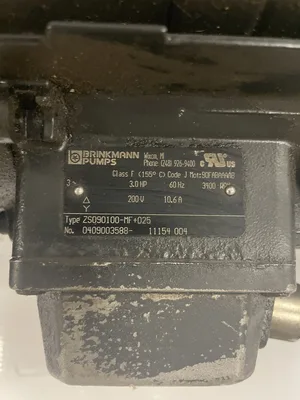 Brinkmann Pumps ZS090100-MF+025 3HP CI Immersible Coolant/Sump Pump 3400RPM 200V
