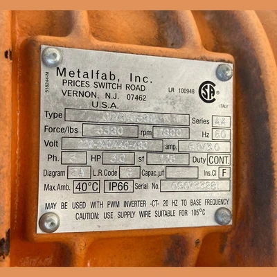 USED METALFAB, INC. BA-6