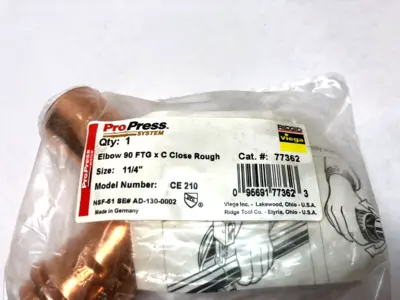 New | in-Stock Viega Propress 90-Degree Elbow, 1"-1/4" Plumbing Equipment Michigan US | Maverick Industrial Sales #1396969