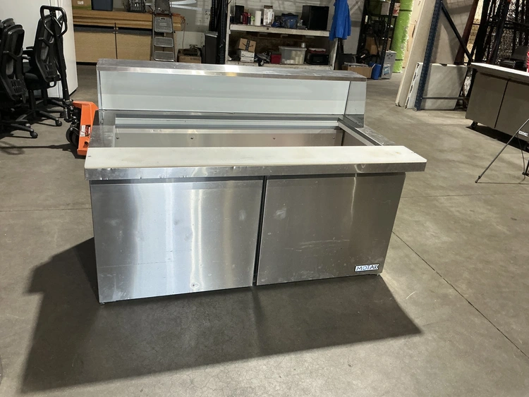 Used MOTAK MST-60-24-X 60 1/5" MEGA TOP SANDWICH/SALAD PREP TABLE W/ REFRIGERATED BASE, 115V Food Prep Tables Michigan US | Miedema Asset Management Group #1370178