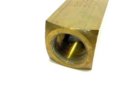 USED PARKER BRASS COLORFLOW HYDRAULIC CHECK VALVE 500PSI