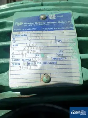 USED Spaans Manufacturing LTD. 20" X 201" Spaans Screw Conveyor, S/S, 5 HP
