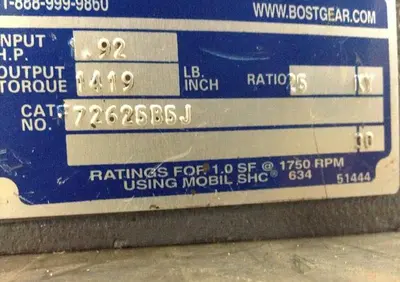 USED BOSTON GEAR F72625B5J