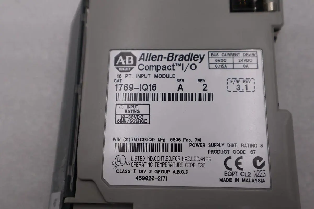 ALLEN-BRADLEY 1769-IQ16 SERIES A INPUT MODULE 2014 STOCK #L-313C