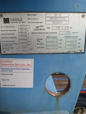 Used 2010 PUTZMEISTER 31-3 Concrete Distribution Systems Colorado US | Concrete Pump Depot #1394092
