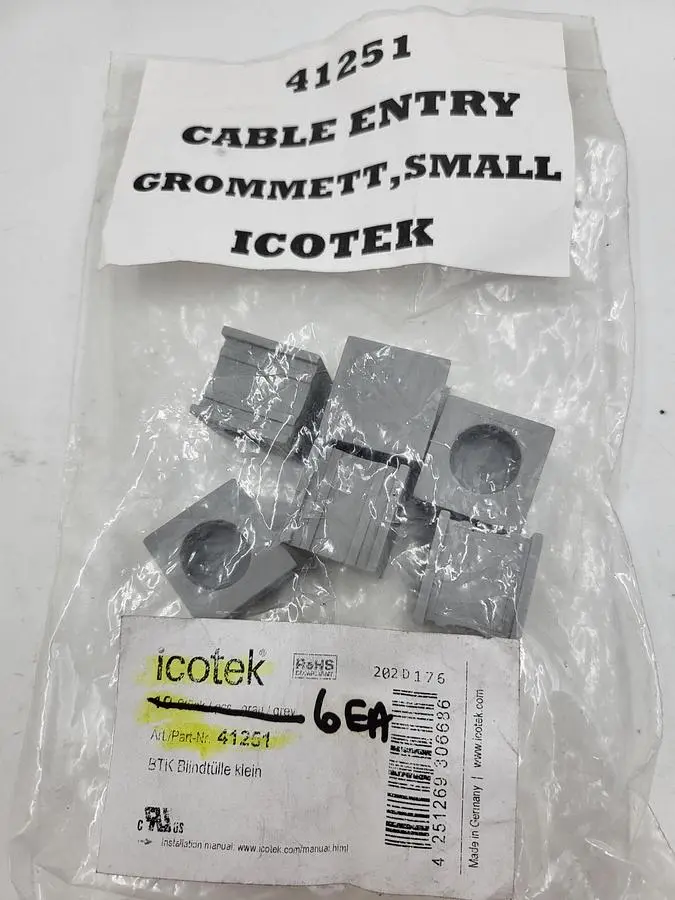 New | in-Stock ICOTEK ICOTEK 41251 CABLE GROMMET Cable & Wire | ND Industrial Surplus #1216820