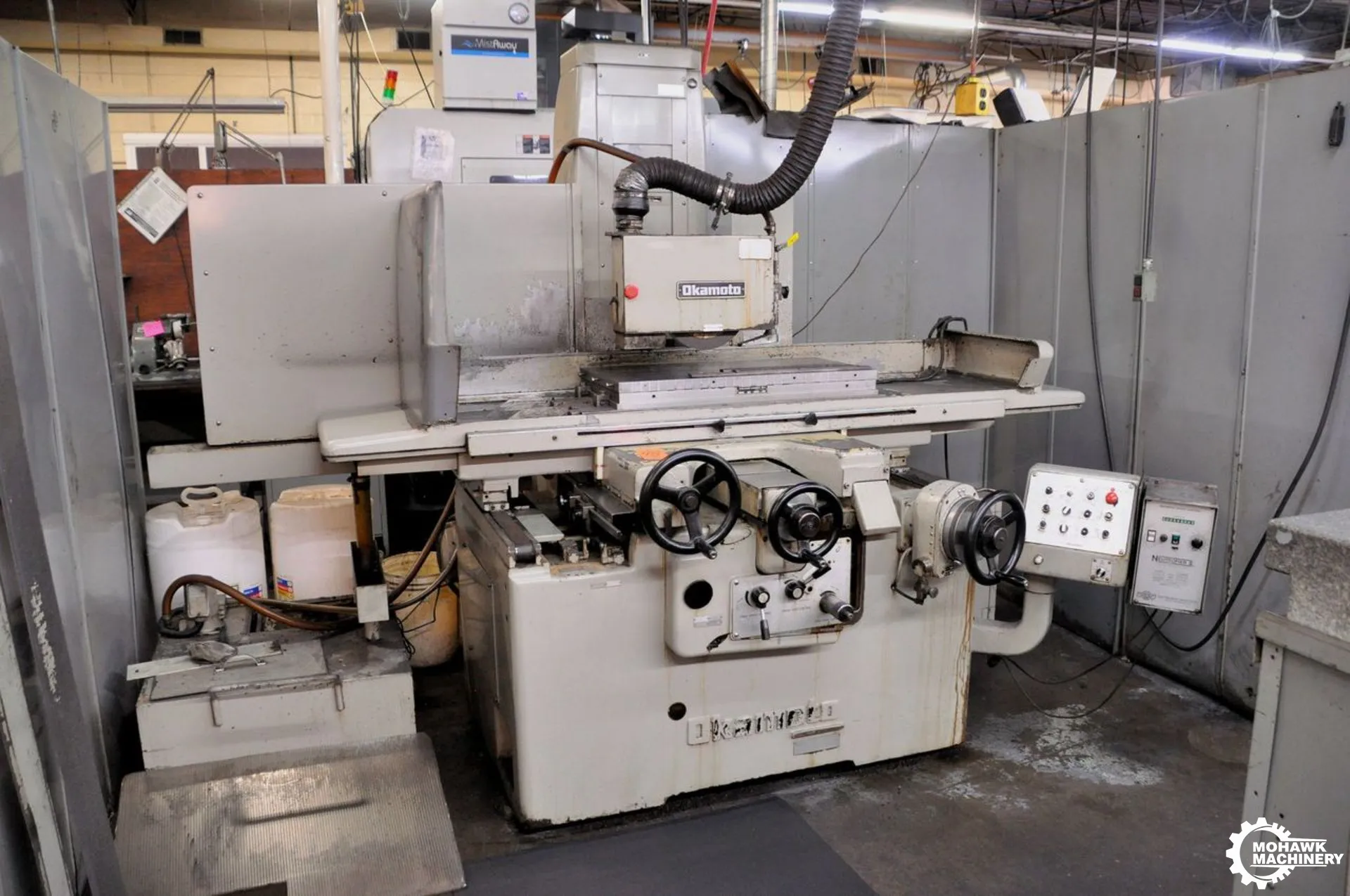 16" X 32" OKAMOTO "1632N" FULLY AUTOMATIC SADDLE-TYPE HORIZONTAL-SPINDLE SURFACE GRINDER w/WALKER ELECTRO-MAGNETIC CHUCK - INCREMENTAL DOWN FEED - COOLANT SYSTEM