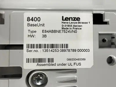 Lenze 8400 Base Unit E84ABBNE7524VN0 (10.4.3)