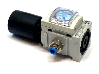 Festo MS4‑LR 1/4‑D6‑RG‑AS‑WR Pneumatic Pressure Regulator 527690 - Used