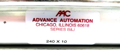 NEW ADVANCE AUTOMATION 240 X 10 PNEUMATIC CYLINDER 24X10 SERIES B&J