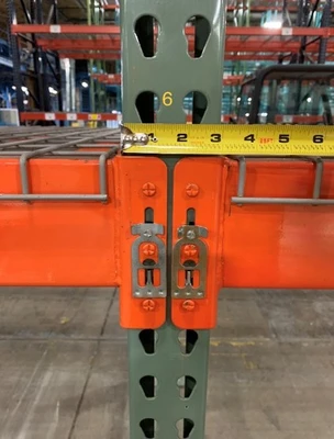 8’ x 48” Pallet Racking Upright, Double Tear Drop