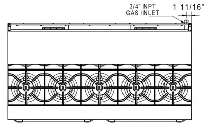 New | in-Stock Dukers New Dukers DCR60-10B 60" Gas Cooktop Range with Ten (10) Open Burners Commercial Ranges Illinois US | Falcon Restaurant Supply #1376279