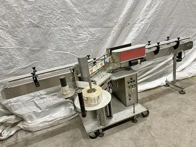 Used Herma H300 Labeller With Conveyor