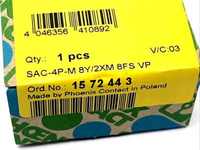 SAC-4P-M 8Y/2XM 8FS VP,1572443 | Phoenix Contact SAC-4P-M 8Y/2XM 8FS VP Y Distributor Connector M8 1572443 - New