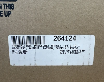 New | in-Stock Rosemount 3051S1TG5A2E11A1AB4D1 Test Equipment - Other Indiana US | J&J Industrial Supply #1259661