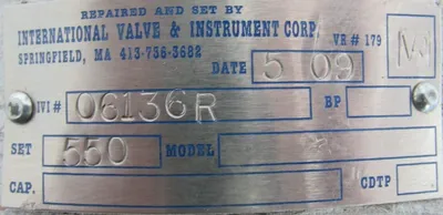 REFURBISHED CONSOLIDATED 06136R SAFETY VALVE 550PSI 1-1/2" 1912FT-1