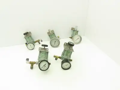 Beloit MC2-75-120B Pneumatic Air Regulator Valve W/Guage 60psi 3/8" NPT Lot Of 5
