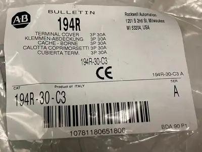 New | in-Stock ALLEN-BRADLEY 194R-30-C3 Miscellaneous Equipment (Electrical & Power) | Surplus Asset Holdings #1194332